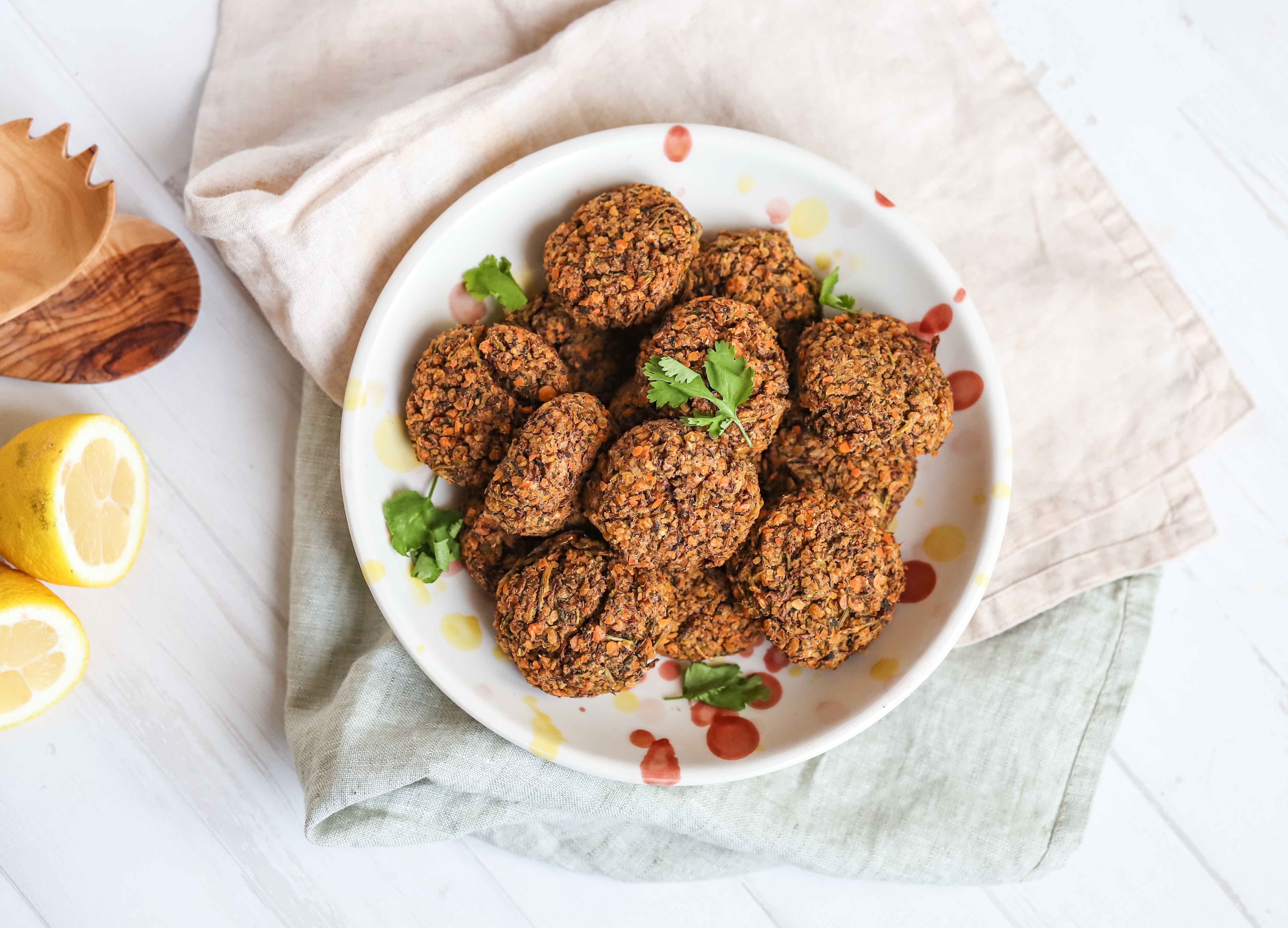 Baked Lentil Falafels – Karinarabin